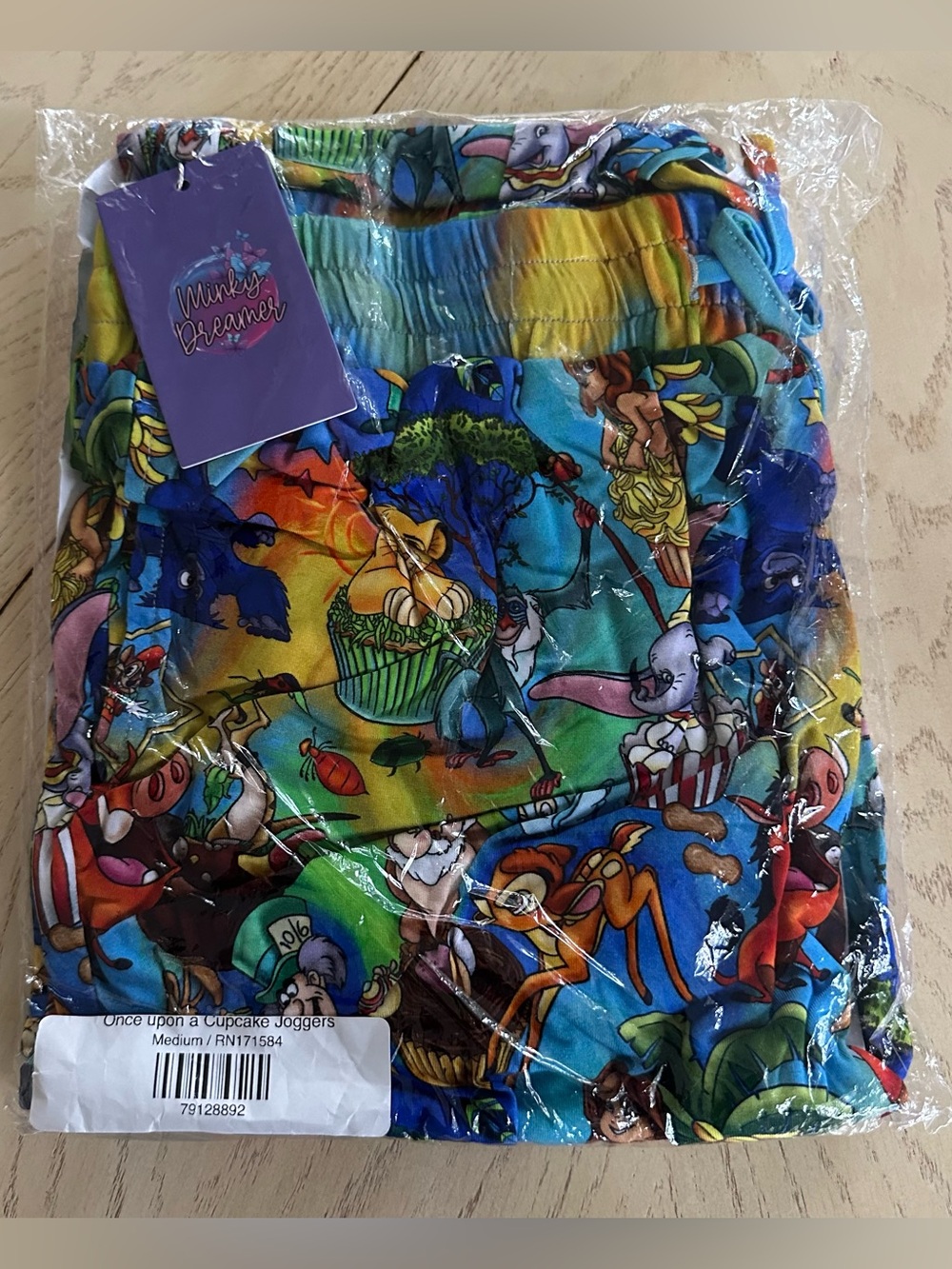 NWT Minky Dreamer Bamboo Once Upon a Cupcake Joggers Pants Adult Unisex size M